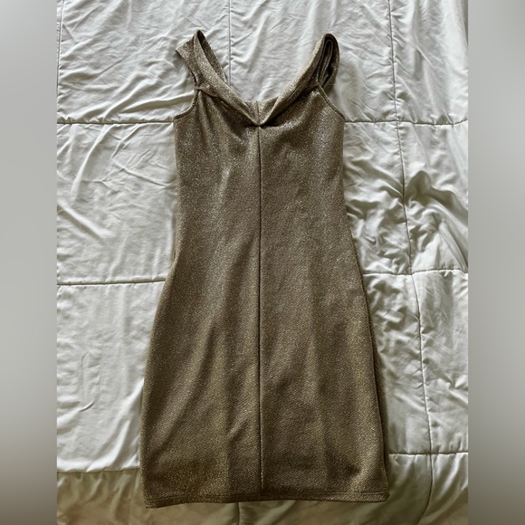Charlotte Russe Gold Sparkly Glitter Dress - Picture 2 of 3